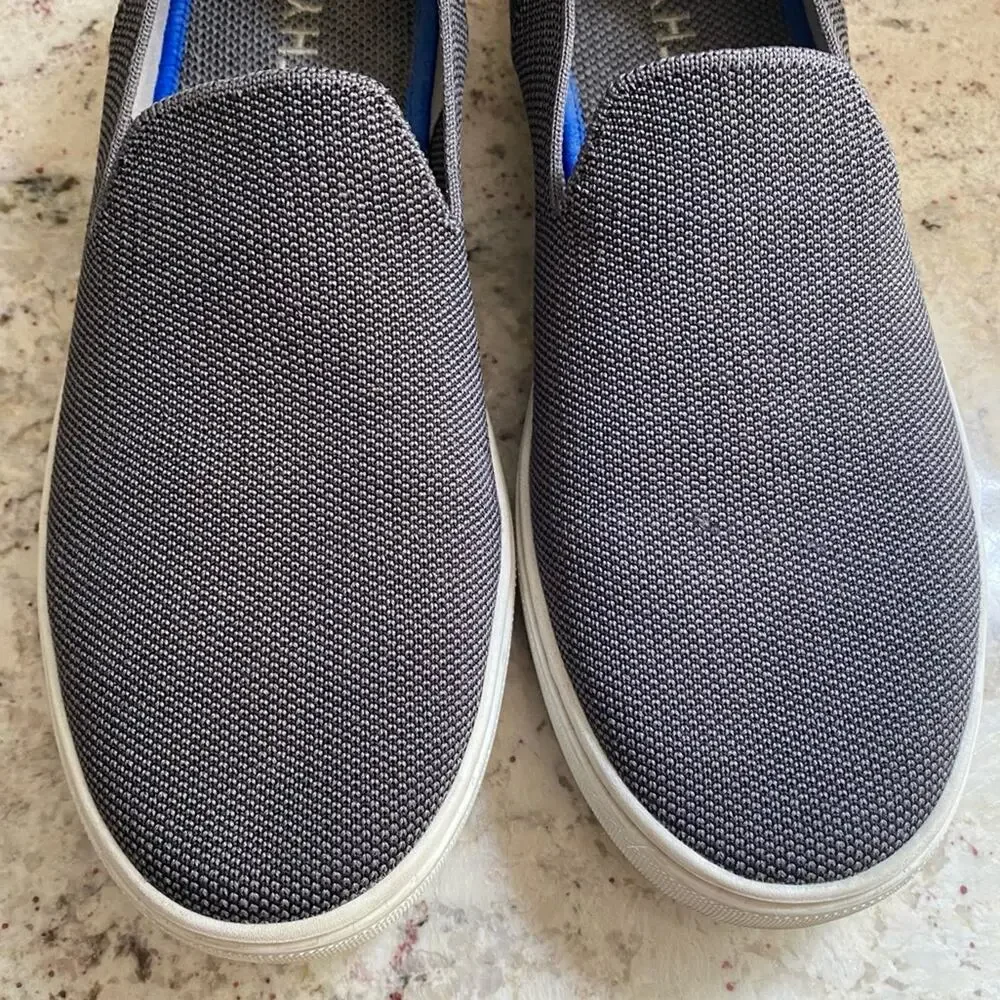 Rothys City Slip On Dark Gray Royal Blue sz 8
